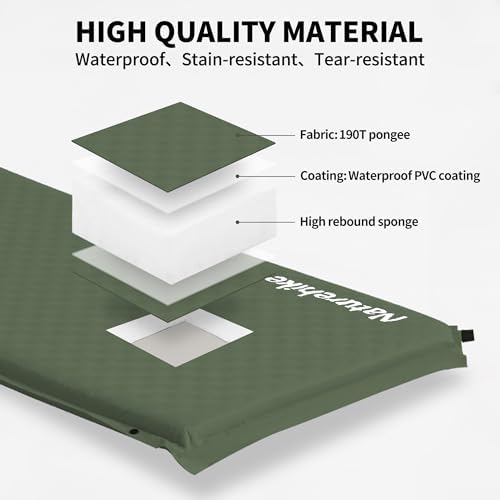 Naturehike Connectable Self Inflating Sleeping Pad, 1.18" Memory Foam Camping Pad, Backpacking Camping Mattress Pad for Tent, Travel, Car, Hammock - Image 4