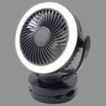Facon Camping Fan with LED Light - 5000mAh Rechargeable Battery Powered Tent Fans, Hanging Hook & USB Output for Camping, RV, Home, Office, Power Outage, White by Facon