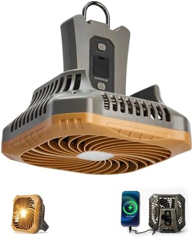 Odoland Camping Fan with LED Lantern, 40H Rechargeable Portable Tent Fan by Odoland