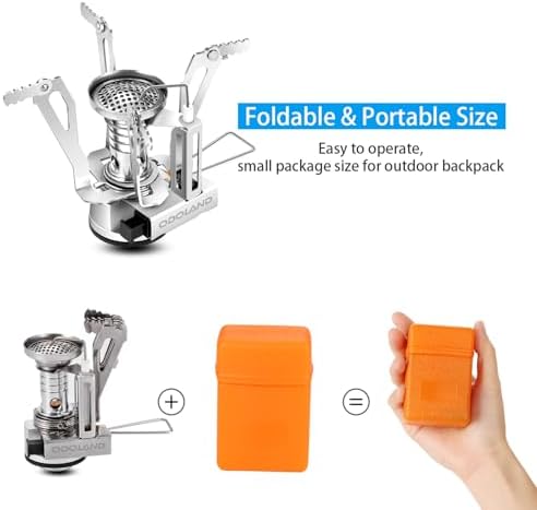 Odoland Camping Cookware Mess Kit, Lightweight Pot Stove Spork Set - Image 4