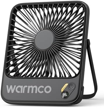 Warmco D3 10000mAh Portable Travel Fan, 7-inch Wide, Up to 24H Runtime by Warmwinterscoolsummers