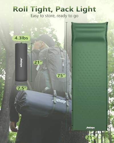 Self-Inflating Sleeping Pad with Built-in Pillow, 8R-Value 4 Season - Image 6