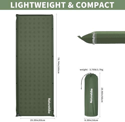 Naturehike Connectable Self Inflating Sleeping Pad, 2.36" Memory Foam Camping Pad, Backpacking Camping Mattress Pad for Tent, Travel, Car, Hammock - Image 2