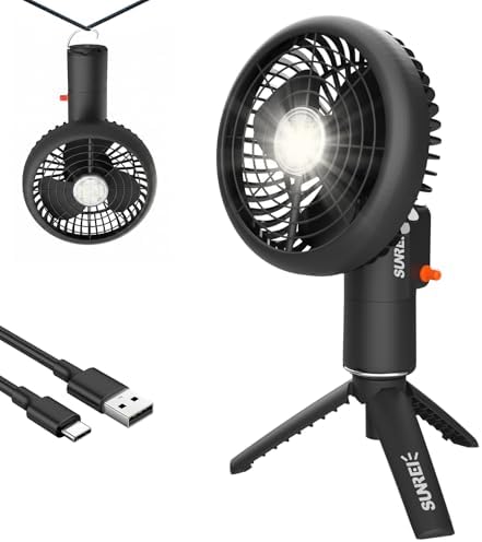 SUNREI 20000mAh Rechargeable Camping Fan, LED Lantern Battery Operated Fan by SUNREI