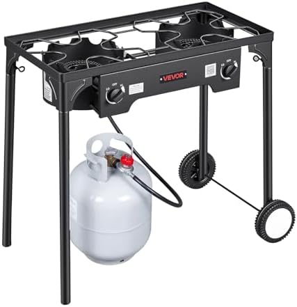 VEVOR 2 Burner Outdoor Propane Gas Stove, Propane LPG Gas Camping Stove, by VEVOR