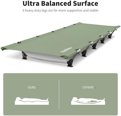 Naturehike GreenWild Camping Cot, Ultralight Folding Backpacking Cot, 60-Second Easy Set-Up, Supports 330lbs, Portable Camping Bed for Adults for Camping Hiking Travel Home - Image 3