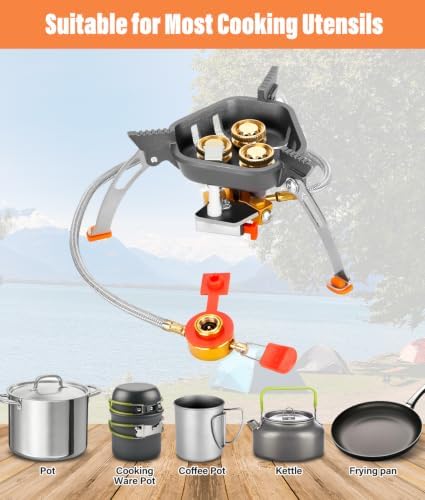 WADEO 7200W Windproof Camp Stove, Camping Gas Stove with Piezo Ignition - Image 6