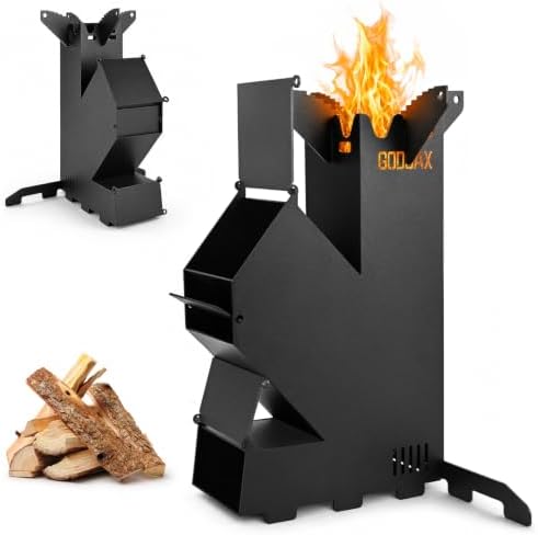 Rocket Stove Portable Wood-Burning Camping Stove with Storage Bag by GODSAX