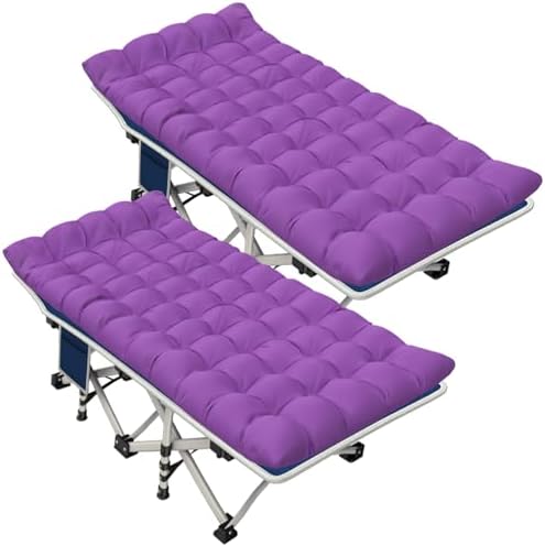 2 Pack Camping Cot with Comfortable Mattress, Folding Camping Bed by GETOVIN