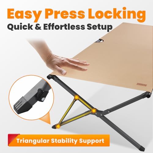 Heavy Duty Camping Cot for Adults, 31.5'' Wide Folding Cot Supports 400LBS - Image 3