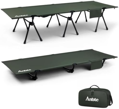 Anbte Height Adjustable Camping Cot, Support 400 lbs, Portable for 1 Person by Anbte