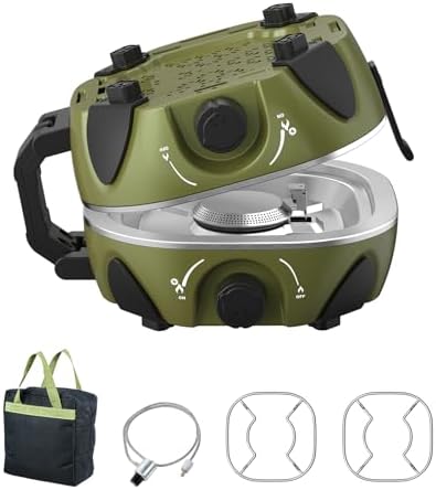 BODEGA 2 Burner Camping Stove, 20000 BTU Folding Propane Camp Stove with Adjustable Burners,Portable Dual Gas Stoves with Carry Handle&Bag for Camping,BBQ,RV,Home,Camping Essentials Gear by BODEGA
