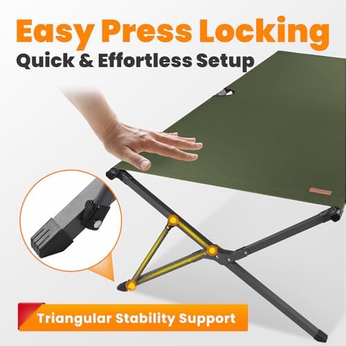 Heavy Duty Camping Cot for Adults, 31.5'' Wide Folding Cot, Support 400LBS - Image 3