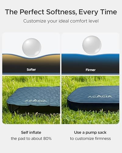 Acacia 4" Thick Self Inflating Sleeping Pad with Foam, Innovative Y-Shaped Telescopic Structure, Ultraportable Camping Air Mattress with Pump Sack, Easy Roll Up Sleep Bed for Travel Tent Car - Image 6