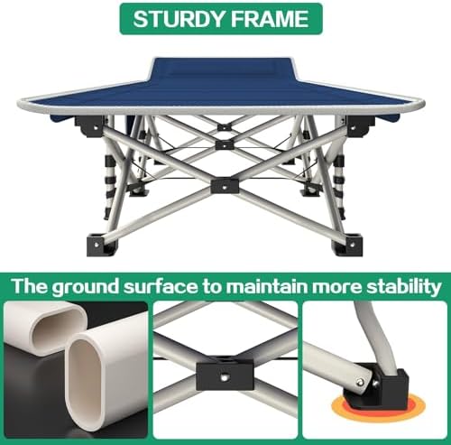 2 Pack Camping Cot, Heavy Duty Cots for Sleeping with Mattress - Image 5
