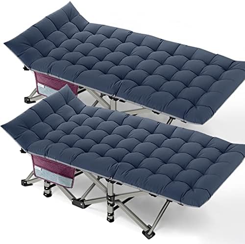 DoCred Folding Camping Cot with Mattress, 2 Pack Heavy Duty Folding Cot by DoCred