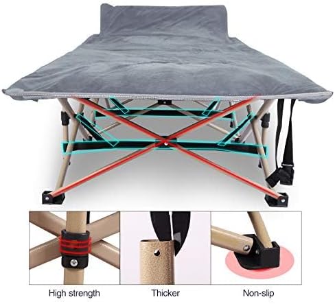 REDCAMP Camping Cot for Adults,Sleeping Cot Bed with Pad, Travel Camp Cots Portable for Outdoor Home Office,Gray - Image 6