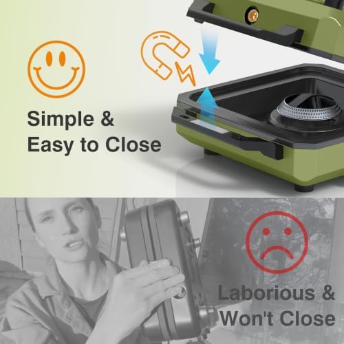 ODSD 2 Burner Camping Stove with Windshield, 20000 BTU Propane Camp Stove, Portable Folding Gas Stove, Camping Essentials Gear Includes Frying Pan, Coffee Stand & Carry Bag, Green - Image 3