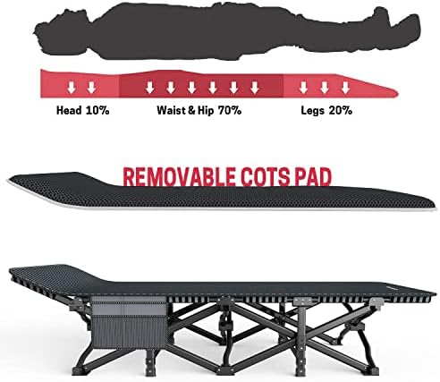 ATORPOK Camping Cot for Adults with Cushion, Tent Folding Cot for Sleeping - Image 3