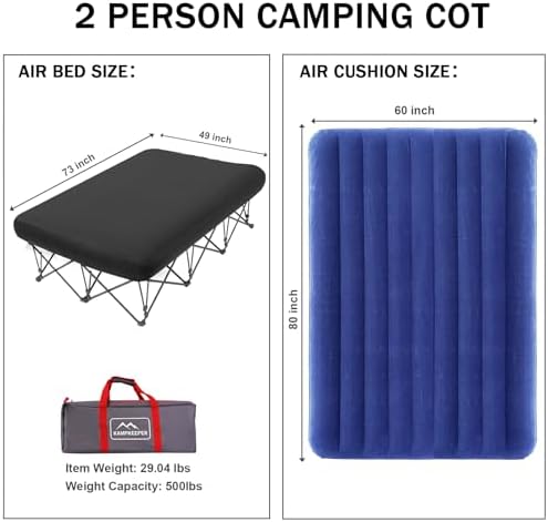 KAMPKEEPER Camping Cot for Adults with Air Mattress, No Air Pump - Image 2