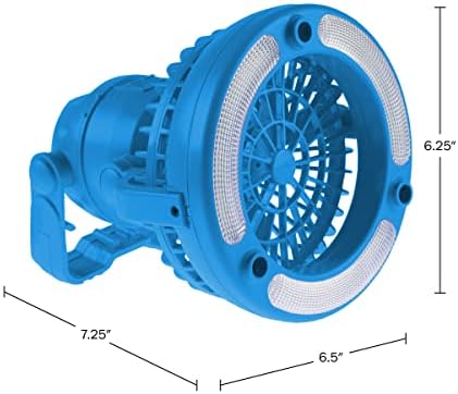 Camping Lantern with Fan Set – Set of 2 Weather-Resistant Camping Lights with 18 LED Bulbs and High and Low Fan Settings by Wakeman (Blue) - Image 2