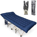 ARAER Camping Cot for Adults, 28in Wide with Mattress (Navy Blue) by ARAER