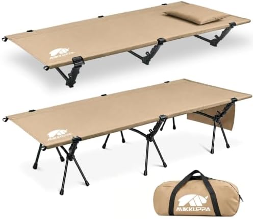 MIKKUPPA Backpacking Camping Cot for Adults, Heavy-Duty Portable Cot Bed by MIKKUPPA
