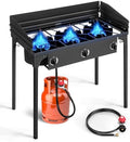 Outvita 3 Burner Propane Gas Stove for Outdoor Cooking, 225,000 BTU by Outvita