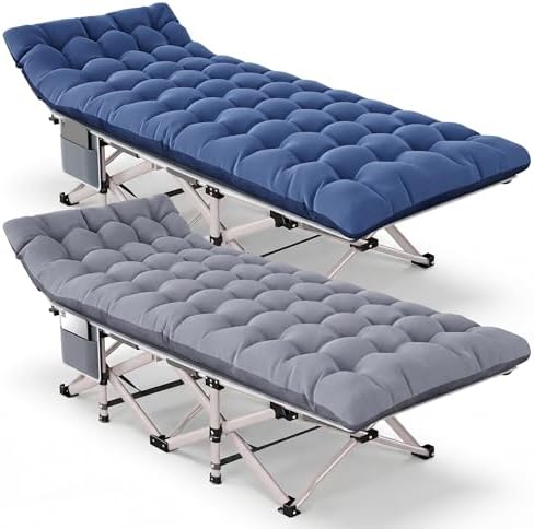 Fenbeli Camping Cot for Adults, 2 Pack Camp Bed with Thicker Cushion, 800LB by Fenbeli