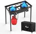 2 Burner Propane Camp Stove | 150,000 BTU | High Pressure Gas Burners by Pipopa
