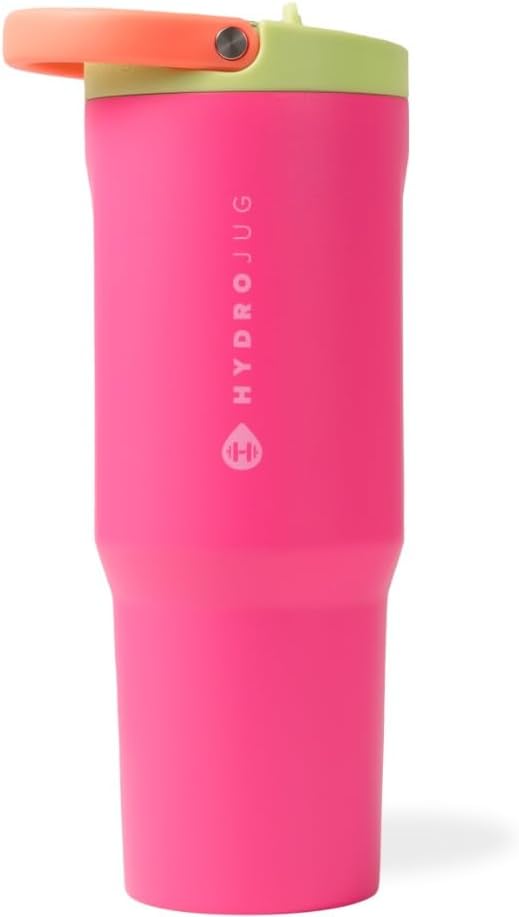 HydroJug Sport - Stainless Steel Tumbler with Straw, Vacuum Insulated, 32oz Leakproof Water Bottle, Ergonomic Design, Reusable, Dishwasher Safe, Rubber Base, Durable for Gym or Outdoors, Orchid by Hydrojug