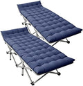 DoCred Folding Camping Cot with Mattress, 2 Pack Heavy Duty Folding Cot by DoCred