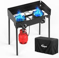2 Burner Propane Camp Stove | 150,000 BTU | High Pressure Gas Burners by Pipopa