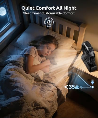 KopBeau Portable Camping Fan, 20000mAh Battery Operated Tent Fan with Light - Image 6