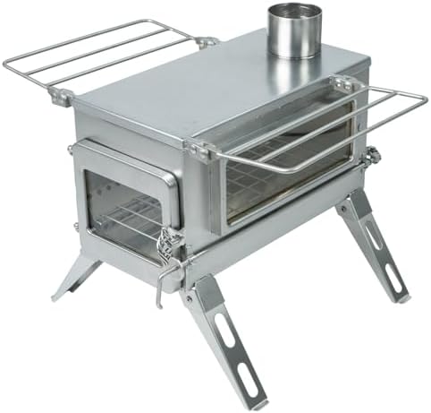 Winnerwell Nomad PLUS M-Sized Hot Tent Stove, Wood Burning Tent Stove with External Air Intake, Double View Windows & Secondary Combustion, AISI 304 Stainless Steel Camping Wood Stove - Image 3