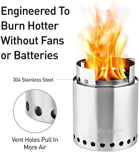 Solo Stove Campfire Camping Stove Portable Stove for Backpacking Outdoor Cooking Great Stainless Steel Camping Backpacking Stove Compact Wood Stove Design-No Batteries or Liquid Fuel Canisters Needed - Image 2
