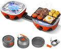 20000 BTU Propane Camping Stove with Cookware Set & Carry Bag Orange by Unknown