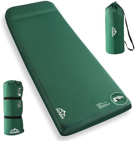 Memory Sleeping Pad, 3.1" Ultra-Thick Foam Sleeping Mats for Camping, 9.5 R-Value Insulated Self Inflating Sleeping Pad with Pillow, Camping Mattress Pad for Car Travel Tent by Unknown