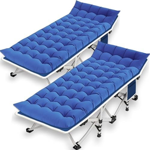 2 Pack Camping Cot with Thick Pad,Load up to 450LBS by NESDCC