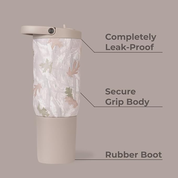 HydroJug Sport - Stainless Steel Tumbler with Straw, Vacuum Insulated, 20oz Leakproof Water Bottle, Ergonomic Design, Reusable, Dishwasher Safe, Rubber Base, Durable for Gym or Outdoors, Camo - Image 2