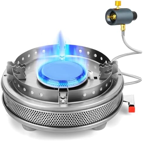 Propane Camping Stove, Portable Camp Gas Stove 13500BTU Burners with Piezo Ignition, Carrying Bag by Unknown
