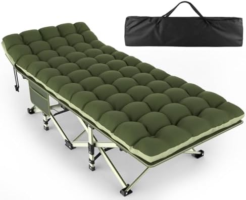 ZENPETIO Folding Camping Cot for Adults, 28" Heavy-Duty Portable Cots Bed by ZENPETIO