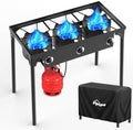 3 Burner Propane Camp Stove | 225,000 BTU | High Pressure Gas Burners by Pipopa