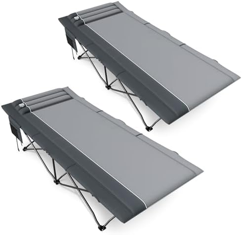 TIMBER RIDGE 31.8" W Extra Wide Heavy Duty Camping Cot for Adult, XL Cots by TIMBERRIDGE