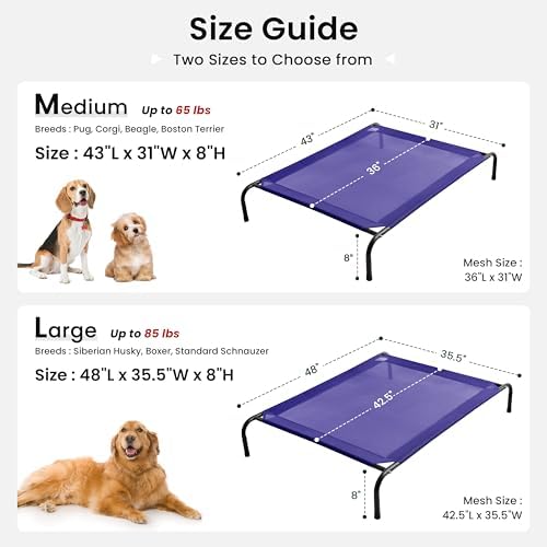 Love's cabin Elevated Cooling Dog Bed for Large Dogs, Portable Indoor & Outdoor Raised Pet Dog Cat Cot, Durable Summer Frame with Breathable Mesh, Blue, 48 inches - Image 6