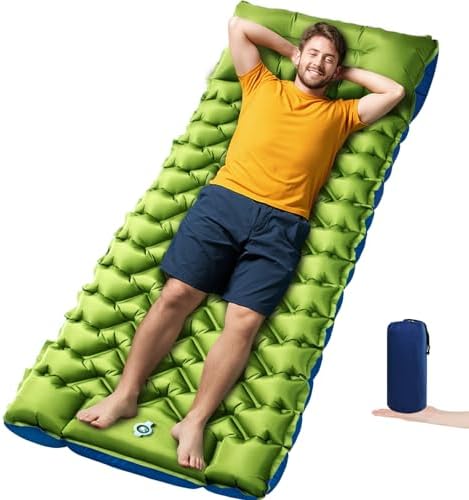 4in Ultralight Camping Sleeping Pad with Pillow and Foot Pump by Oramoose