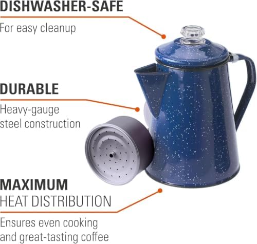 GSI Outdoors Percolator Coffee Pot | Enamelware Campfire Coffee Boiler Kettle for Outdoor Camping Cookware, Cabin, RV, Kitchen, Hunting & Backpacking - Image 4