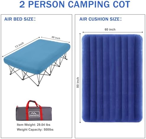 KAMPKEEPER Camping Cot for Adults with Air Mattress, No Air Pump - Image 3