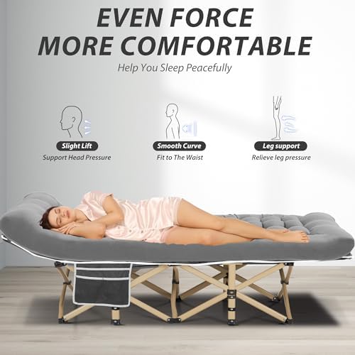 Folding Camping Cot with Mattress for Adults,28" Wide,600LBS - Image 6
