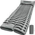 FUN PAC Ultralight Inflatable Ca Camping Sleeping Pad, Ultralight Camping Mat with Pillow Built-in Foot Pump Inflatable Sleeping Pads Compact for Camping Backpacking Hiking Traveling - Gray by FUNPAC